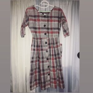 Vintage Plaid Swing Dress